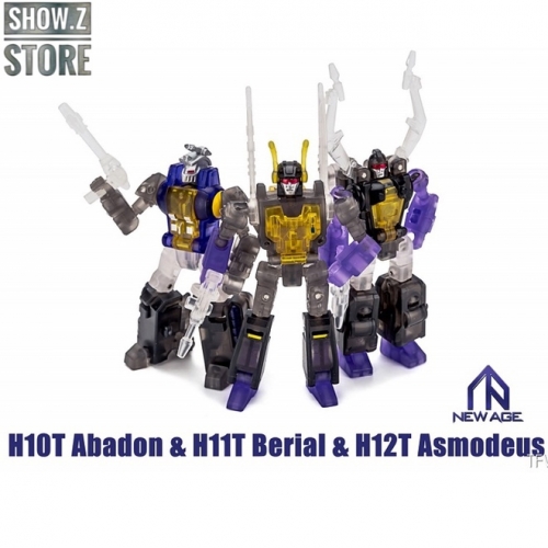 [Coming Soon] NewAge H-10T Abadon Kickback H-11T Berial Shrapnel H-12T Asmodeus Bombshell Insecticons Set of 3 Clear Version