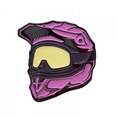 Motorcycle Helmet Metal Badge Pink Version